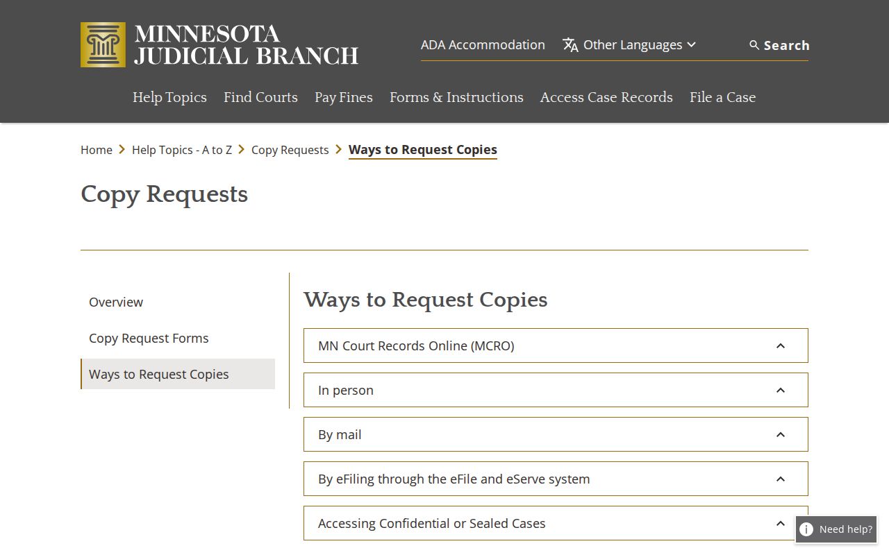 Douglas County court record search request channels for copies