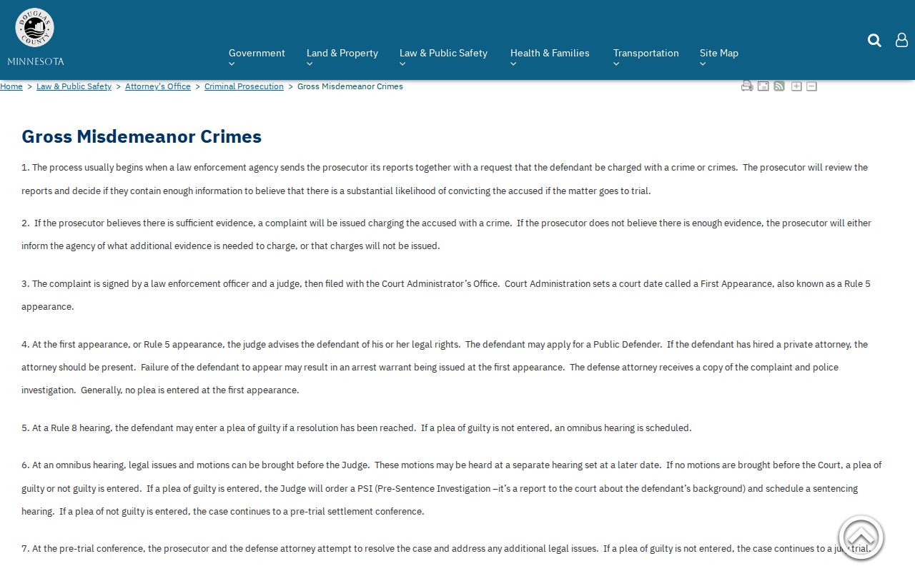 Douglas County criminal docket local criminal process reference