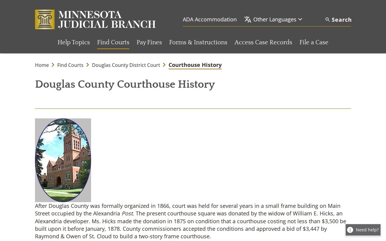 Douglas County court docket historic courthouse record