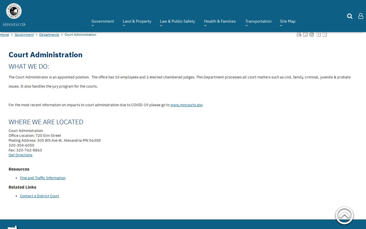 Douglas County court docket Court Administration information