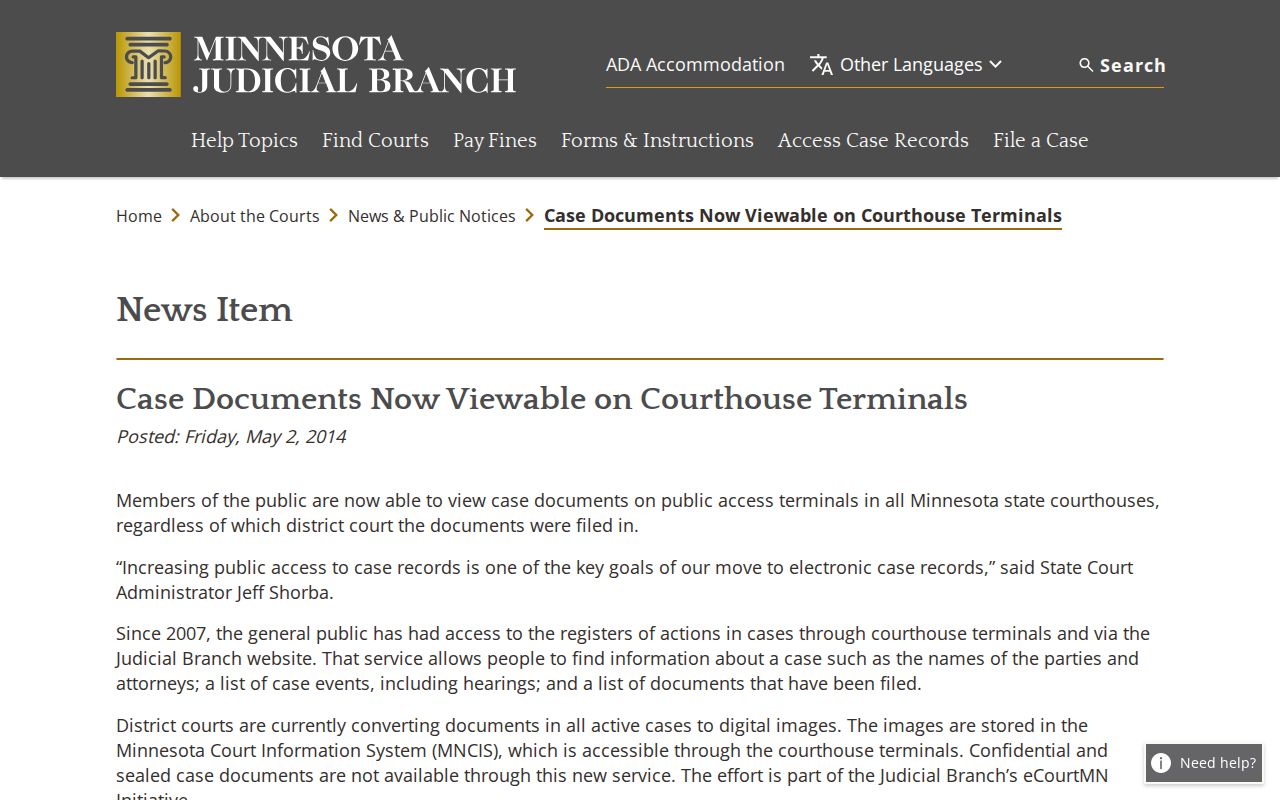 Douglas County court docket public terminal information