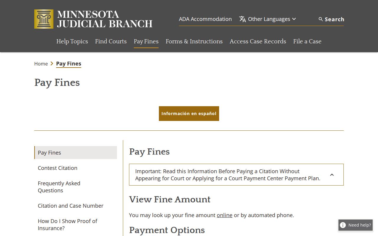 Douglas County traffic ticket citation payment page