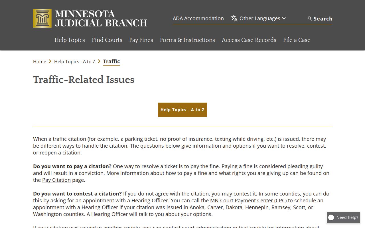 Douglas County traffic court record payment and contest guidance